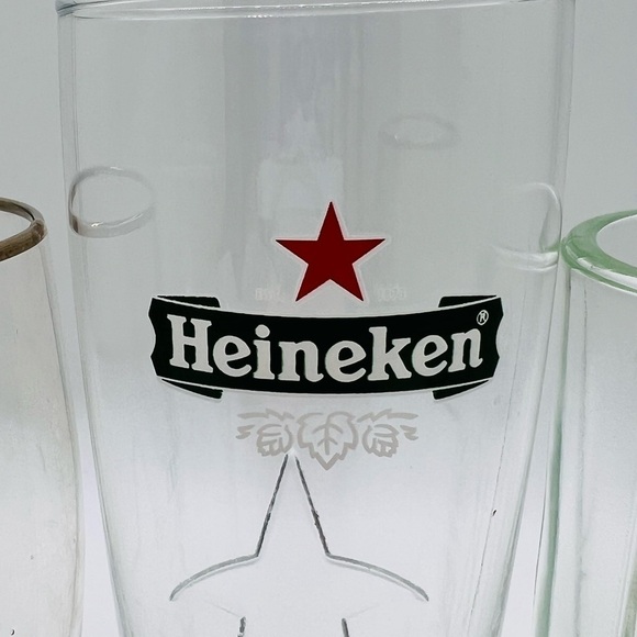 SET OF 3 HEINEKEN & HEINEKEN LIGHT BAR GLASSWARE - Picture 8 of 12